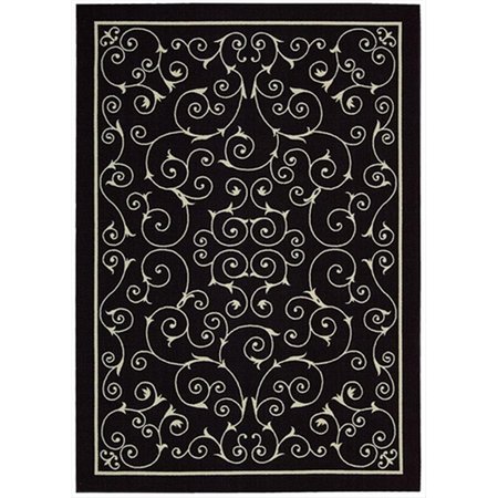 NOURISON Nourison 11210 Home & Garden Area Rug Collection Black 7 ft 9 in. x 10 ft 10 in. Rectangle 99446112101